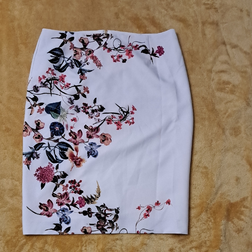 Floral White Skirt